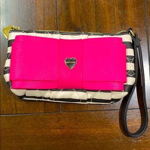Betsey Johnson Wristlet Bright Pink Bow